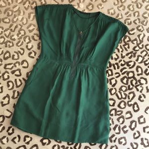 Zara Emerald Green Silk Mini Dress
